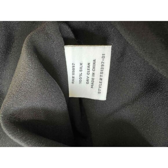 Collective Concepts Silk Black Short Sleeve Tunic Blouse Pleated Detail Medium - Picture 5 of 7